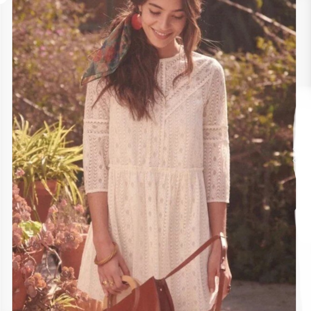 Sezane Ecru Eva Lace Dress Size 40